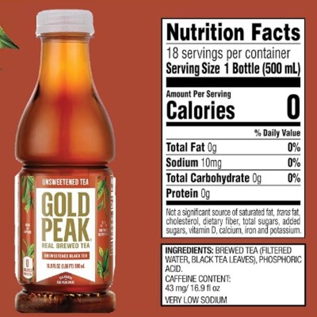 Unsweet Tea Gold Peak (Bottle).